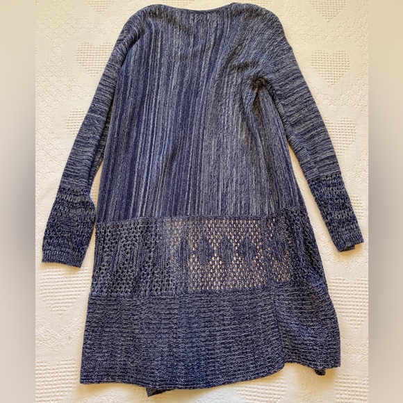 Carol Rose long dressy sweater. Navy blue and white - Picture 2 of 10
